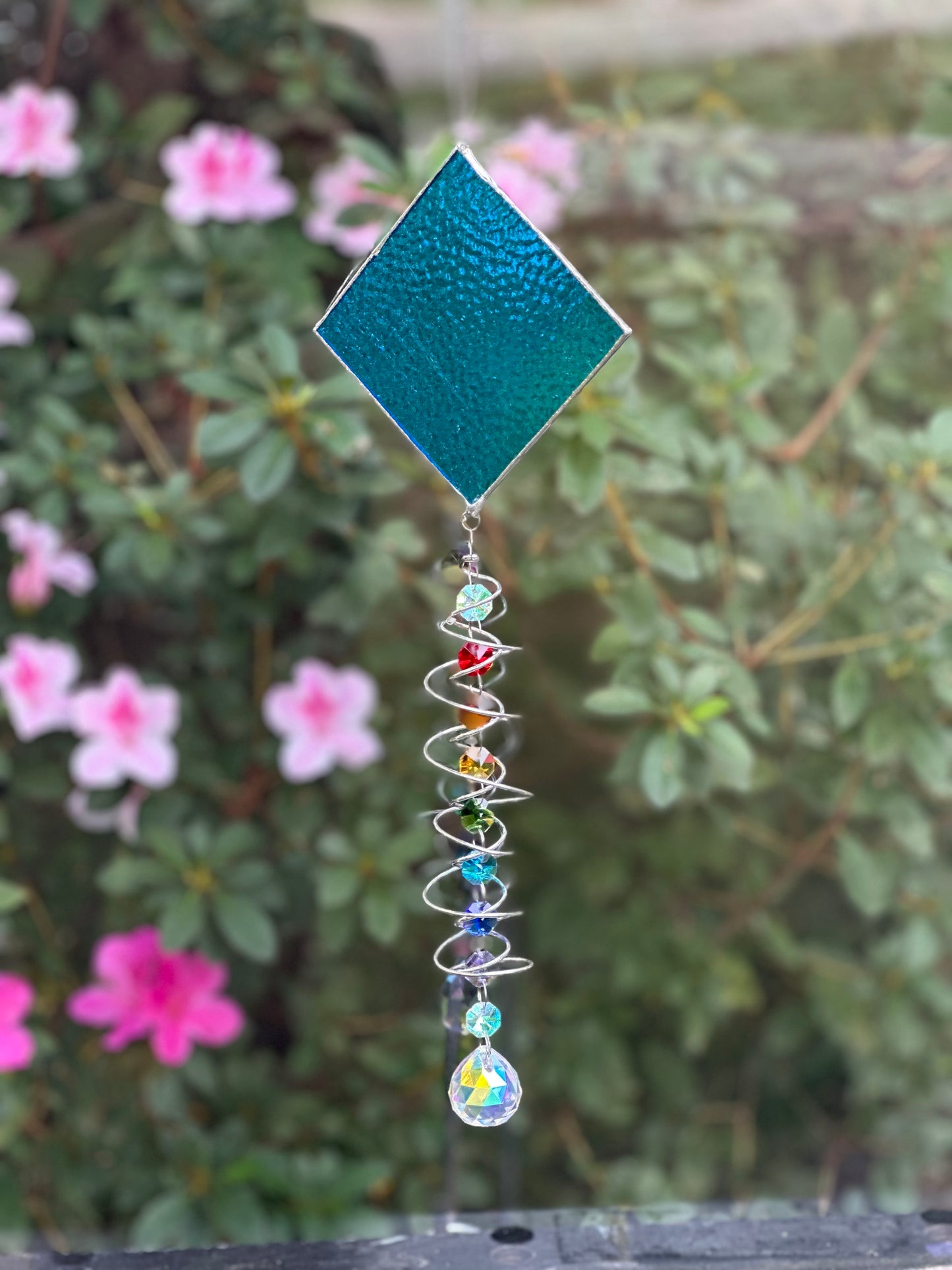 Caribbean Blue Spiral Suncatcher